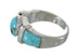 Silver Southwest Jewelry Turquoise Inlay Ring Size 4-1/2 AX90982